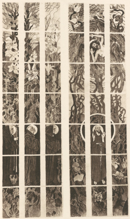 KARTONY DO WITRAŻÓW DLA KOŚCIOŁA OO. FRANCISZKANÓW W KRAKOWIE, Pastele, (r.1897—1902).