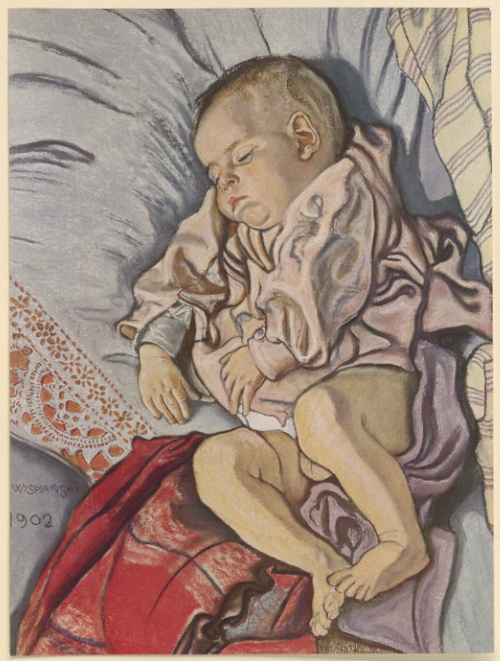 Śpiący Staś. Pastel, (r. 1902). Własność Muzeum Narodowego w Krakowie.