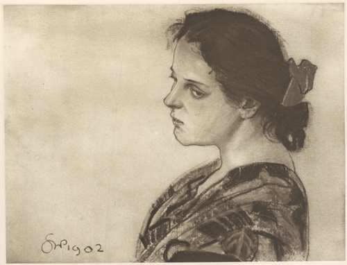 Portret M. Raczyńskiej Pastel, (r. 1902). Własność Marji Jasieńskiej we Lwowie.