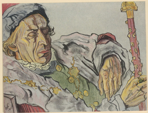 L. Solski jako Jagiełło w „Nawojce“ Nawrockiego. Pastel, (r. 1904). Własność Ludwika Solskiego w Warszawie.