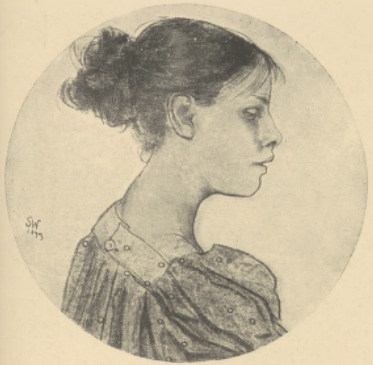 Głowa Dziewczyny (Pastel) 1895. (Ze Zbiorów E. Hr. Raczyńskiego w Rogalinie)