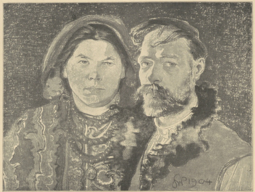 Portret Własny z Żoną (pastel) 1904. (Ze Zbiorów Feliksa Jasieńskiego w Krakowie)
