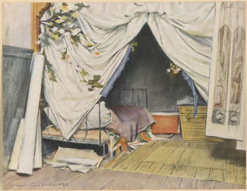 Wnętrze Paryskiej Pracowni Artysty Pastel. (r. 1893). Własność prof. dr. Juljana Nowaka w Krakowie.