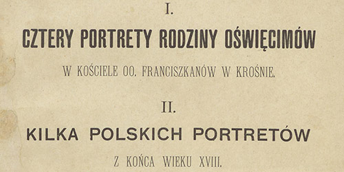 Jerzy Mycielski, Cztery portrety rodziny Oświęcimów w kościele OO. Franciszkanów w Krośnie