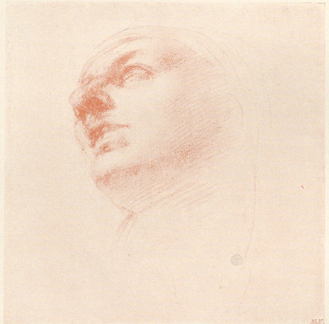 Studymi głowy. Rysunek sangwiną w Uffiziach we Florencyi.