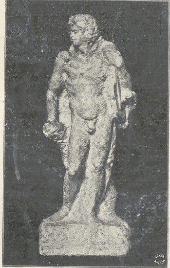 Apollo. Posążek marmurowy w Muzeum im. ces. Fryderyka w Berlinie, przypisywany Michałowi Aniołowi. Według reprod. w dziele »Jahrbuch der Kgl. Preuss. Kunstsammlungen« 1901.