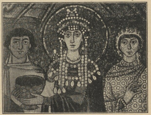 Teodora. Fragment z mozaiki kościoła Św. Wita w Rawennie