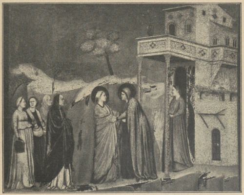 Giott. Odwiedziny Św. Elżbiety. (Assyż kościół Św. Franciszka)