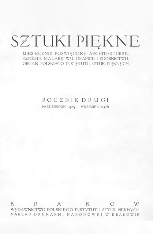 -, Sztuki Piękne [1925/1926]