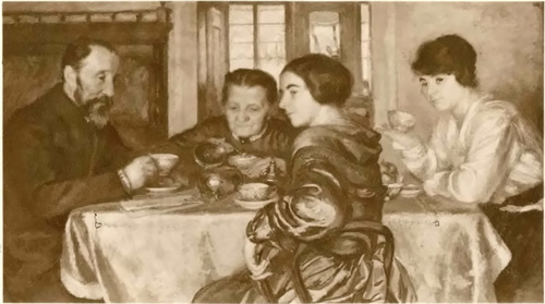 WOJCIECH WEISS, PORTRET RODZINY ARTYSTY (ol. 1918).