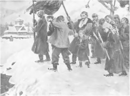TEODOR AXENTOWICZ, ŚWIĘCENIE WODY. Z wystawy Salonu dorocznego w Warszawie. (ol.)