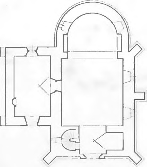 RZUT POZIOMY KOŚCIOŁA S-tej ANNY W KOŃSKOWOLI (powiat puławski) (rys. Arch. J. Wojciechowski).