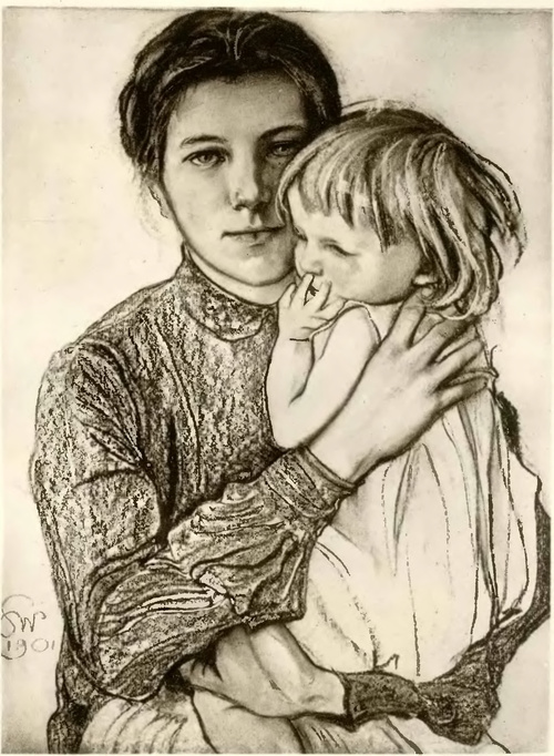 STANISŁAW WYSPIAŃSKI MACIERZYŃSTWO (pastel, 1901) (Ze zbiorów p. Marti Reicherowej, Warszawa).