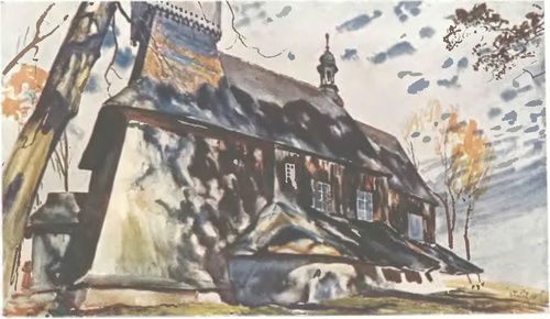 JULJAN FAŁAT KOŚCIÓŁEK W OSIEKU (akwarela 1915) (Muzeum Narodowe w Krakowie).