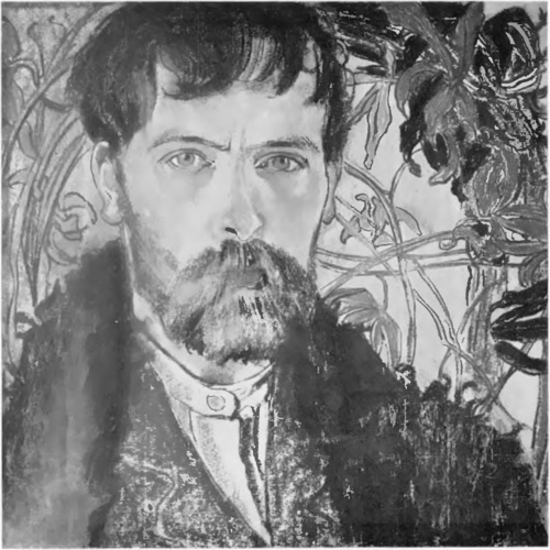 ST. WYSPIAŃSKI (Ze zbiorów E. Reichera. Warszawa) PORTRET WŁASNY (pastel) 1902).