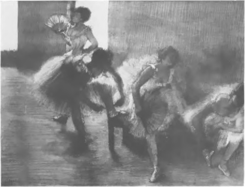 E. DEGAS, TANCERKI (pastel 1891) (Zbiory G. Vian, Paryż).