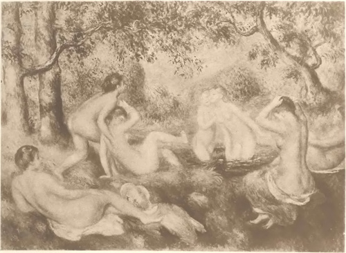 AUGUSTE RENOIR, KĄPIĄCE SIĘ KOBIETY (ol. ok. 1897), (Kollekcja Księcia Wagram, Paryż).