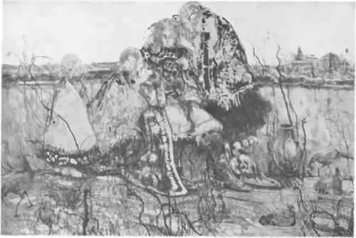 WITOLD WOJTKIEWICZ ZAKLĘTY KRÓLEWICZ (rysunek kolorowany, 1908). (Ze zbiorów I ou. Zachęty Sztuk Pięknych w Warszawie).