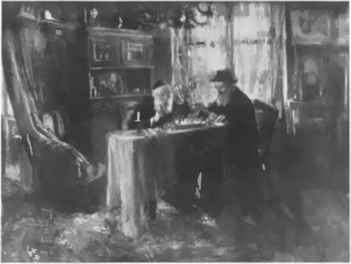 ARTUR MARKOWICZ, SZACHIŚCI (pastel) (Z wyst. Tow. Art. Pol. ..Sztuka*’. Kraków 1926 (Obraz zakupiony do zbiorów Muzeum Narodowego w Krakowie).