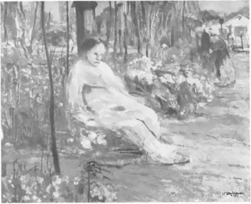 WITOLD WOJTKIEWICZ (Ze zbiorów p. M. Jasieńskiej, Lwów) SAMOTNY PIEROT (tempera, 1907).