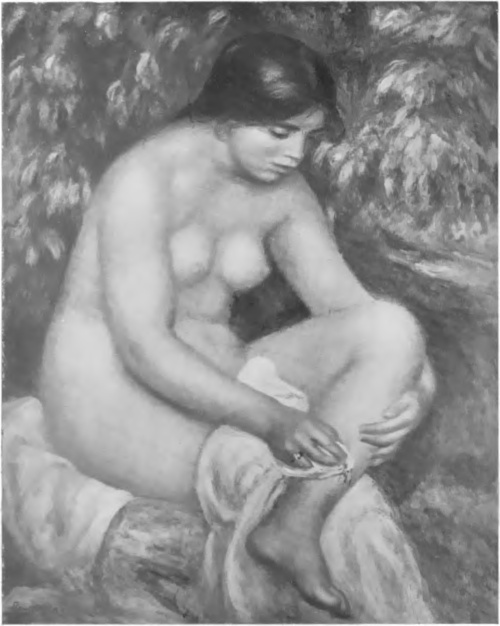 AUGUST RENOIR (Zbiory Cangnat, Paryż) „BAIGNEUSE BLESSEE“ (1909).
