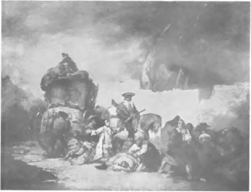FRANCISCO JOSE DE GOYA (1746 1828) (Własność n. Edwarda Arnolda. Berlin) NAPAD (ol., wielk. lin 76 cm.).