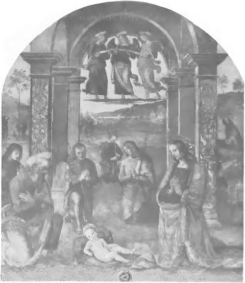 PERUGINO NARODZINY PAŃSKIE (Fresk w sali “Collegio del Cambio“ w Perugii). (Patrz Sztuka świecka w Perugii“).
