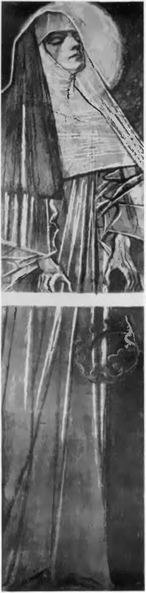 ST. WYSPIAŃSKI BŁ. SALOMEA (pastel. 1897-1902) (Studum do witrażu w kościele ()(). franciszkanów w Krakowie, pastel) (Ze zbiorów po śp. Lizie Leszczyńskiej. Krakov.).