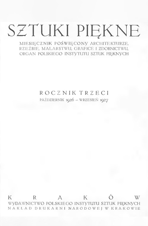 -, Sztuki Piękne [1926/1927]