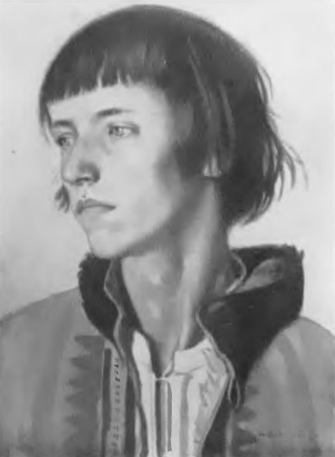 Michał Boruciński, Głowa młodego hucuła, (akwarela).