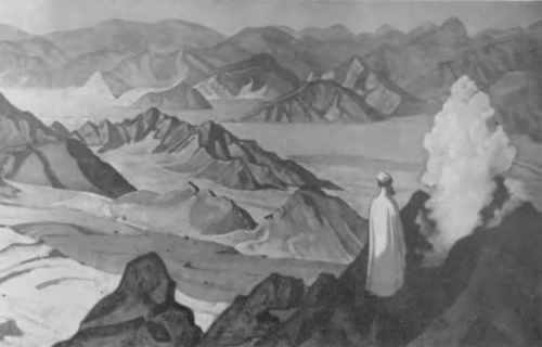 M. Roerich. Mahomet na górze Chira (Z cyklu “Chorągwie Wschodu”, ol. 1925).