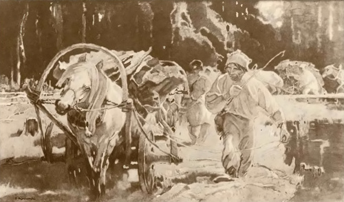 Apolonjusz Kędzierski, “Chłopi Polescy”, akwarela.