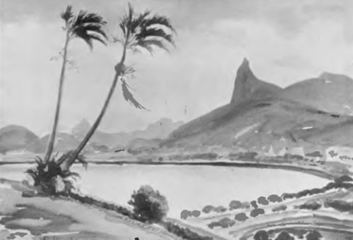 Ignacy Pieńkowski. Panorama Rio de Janeiro (akwarela).