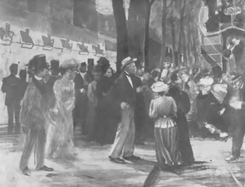 Teodor Axentowicz. Boulevard des Capucines w Paryżu (rys. tuszem, 1883).