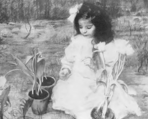 Teodor Axentowicz. W ogrodzie (pastel, 1908).