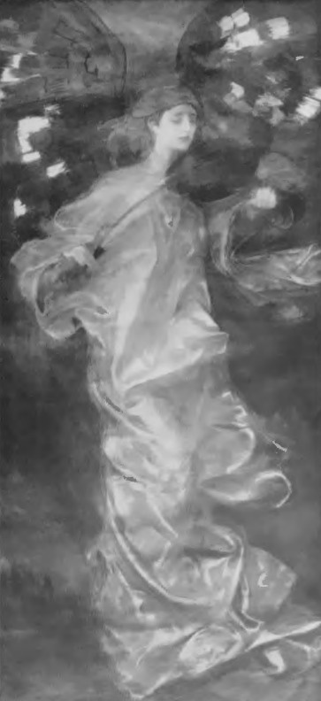 Teodor Axentowicz, Anioł (studjum do dekoracji, pastel, 1912).