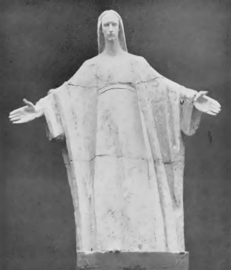 Xawery Dunikowski. Chrystus (model gipsowy rzeźby na fasadzie Kościoła Jezuitów w Krakowie, 1912).