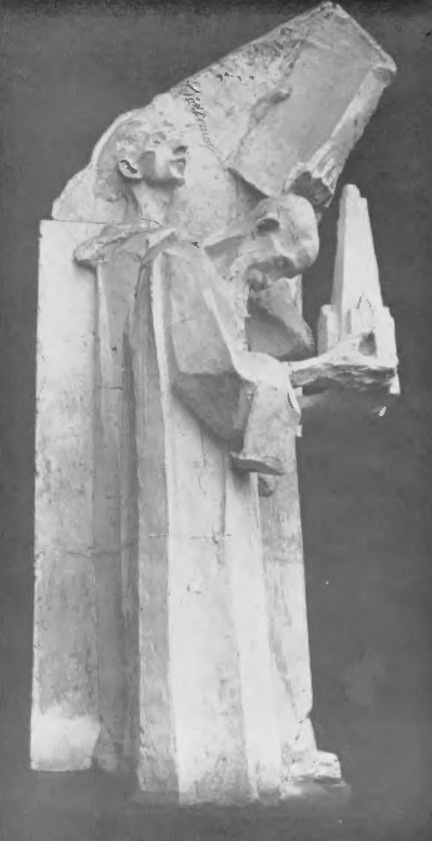 Xawery Dunikowski. “Adoracja” (model gipsowy, fragment dekoracja fasadowej Kościoła O. O. Jezuitów w Krakowie, 1912).