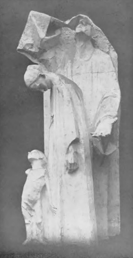 Xawery Dunikowski. “Adoracja” model gipsowy fragmentu dekoracji fasadowej Kościoła O. O. Jezuitów w Krakowie, 1912).