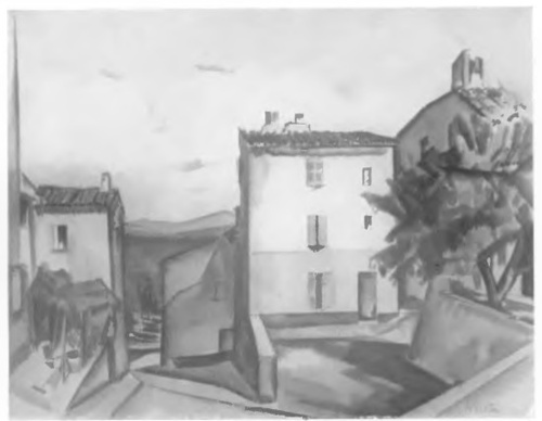 Widok z S. Tropez (akwarela)