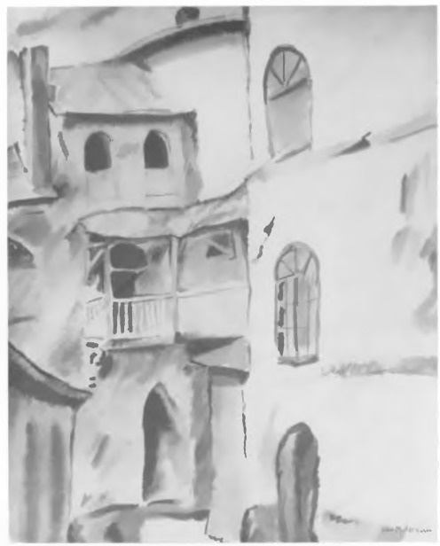 Podwórko (akwarela)