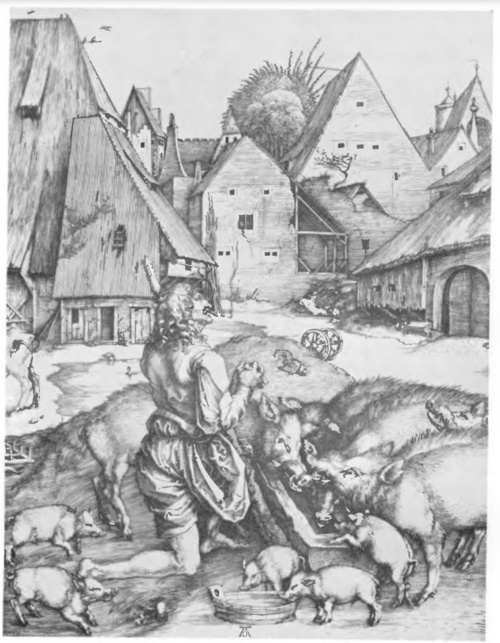 Syn marnotrawny (miedzioryt z przed r. 1495)