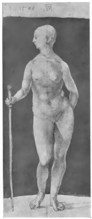 Naga kobieta z laską (rys. piór. 1508)