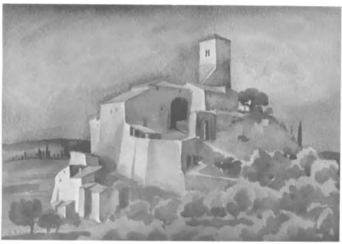 Zamek Chianti (akwarela)