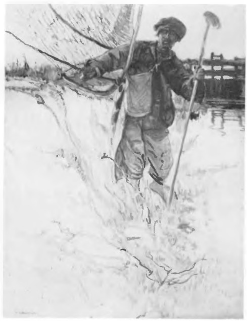 RYBAK Z SIECIĄ (akwar.). Dział Sztuki na P. W. K. w Poznaniu. Tow. art. polskich “Sztuka”