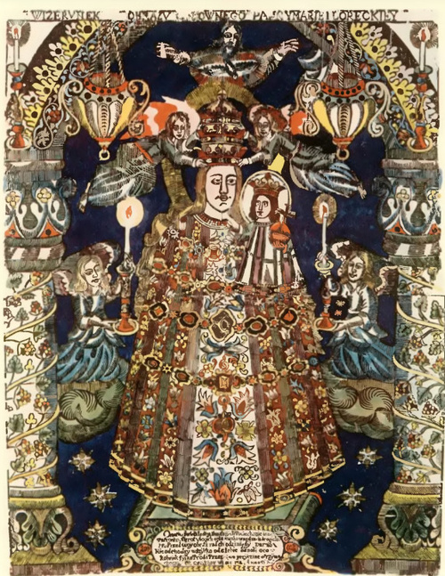 MATKA BOŻA (drzeworyt kolorowany ręcznie z „Teki Łazarskiego“)
