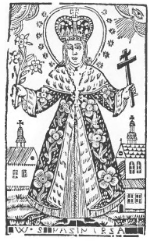 ŚW. KAZIMIERZ (drzeworyt ludowy z „Teki Łazarskiego“)