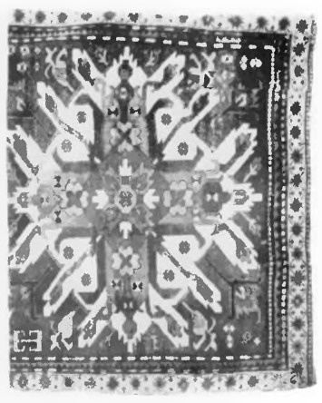 Fig. 46. Kaukaski kobierzec “Kasak”. 1,60 X 1,10 m., ½ całk. dług. wiek XVIII.