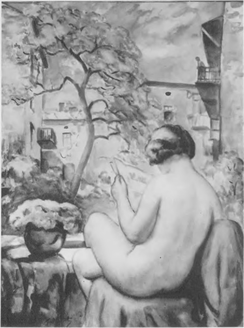 TEODOR GROTT (Jubileuszowy Salon Krakowski. 1930) NA BALKONIE (akwarela).