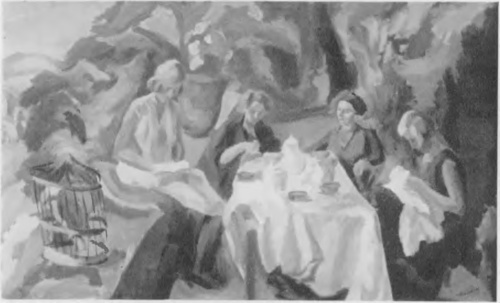 WACŁAW ZAWADOWSKI, W OGRODZIE (ol.) (Jubileuszowy Salon Krakowski, 1930).